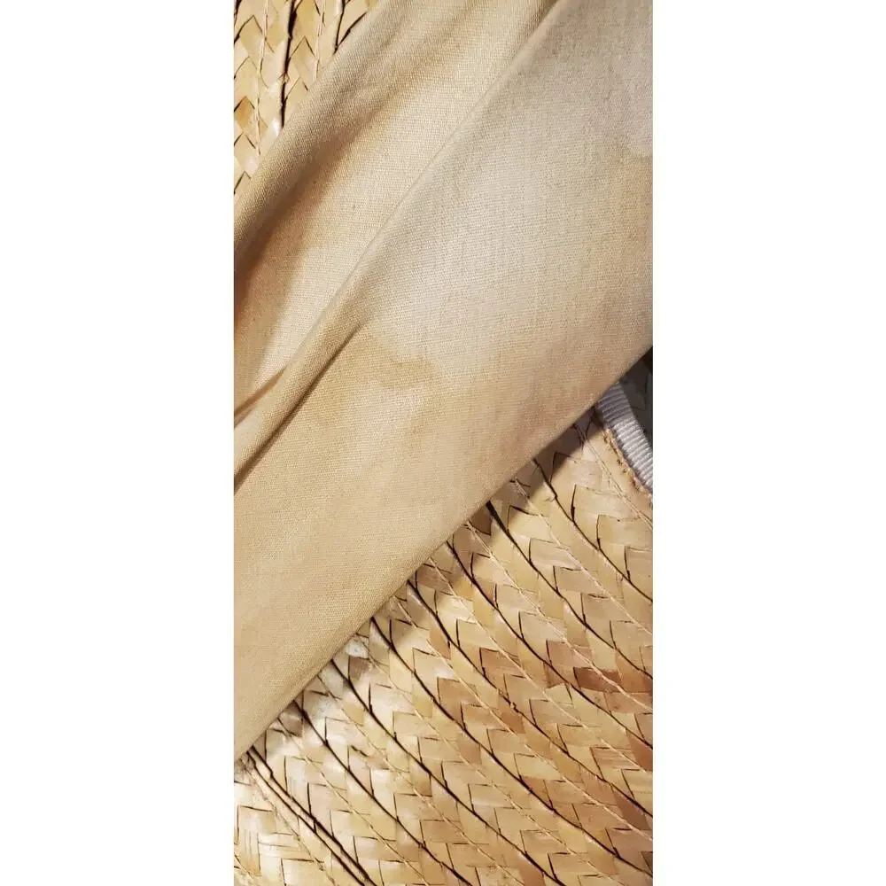 1950s Vintage Wide Brim Straw Beach Garden Hat Happy Capper Field Co. LA Taupe